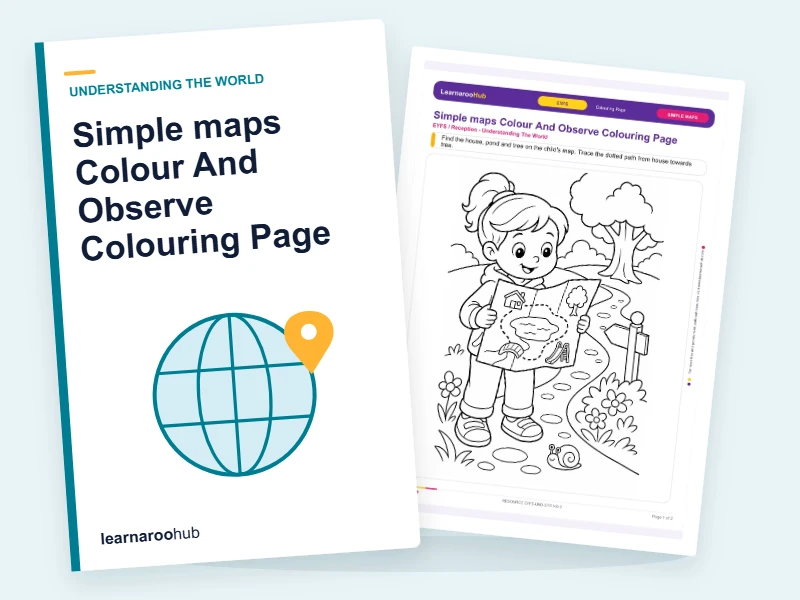 Simple maps Colour And Observe Colouring Page — colouring sheets cover