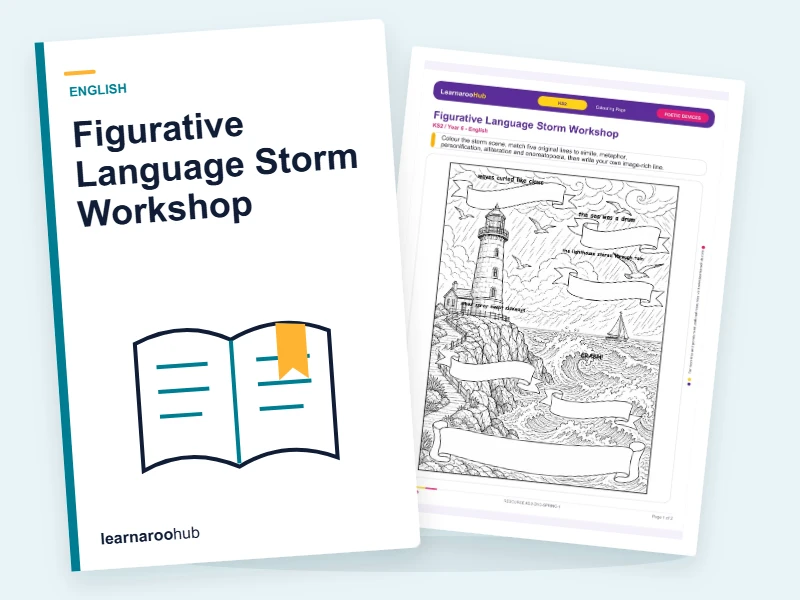 Figurative Language Storm Workshop — colouring sheets cover