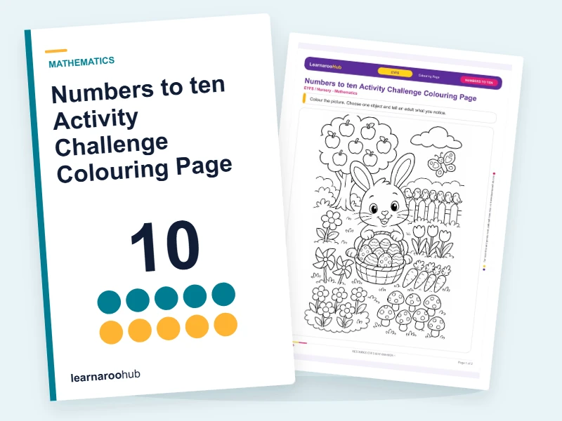 Numbers to ten Activity Challenge Colouring Page — colouring sheets cover