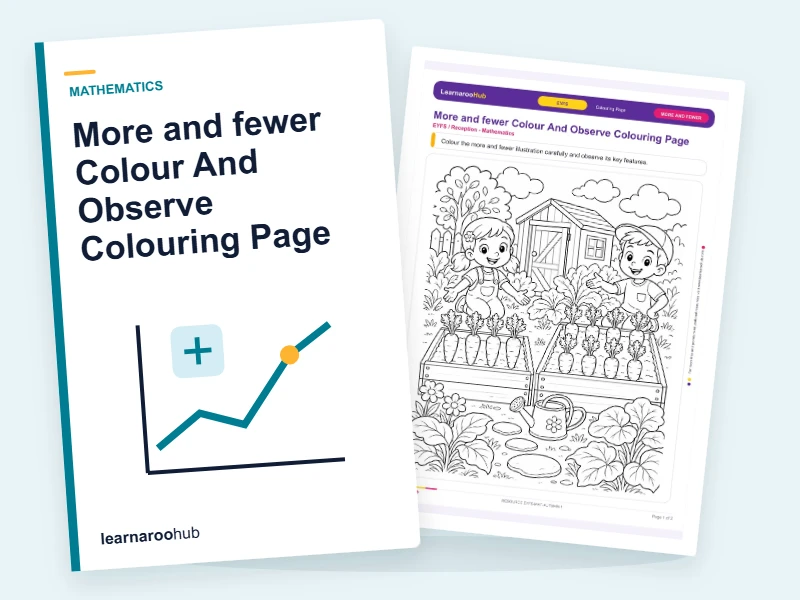 More and fewer Colour And Observe Colouring Page — colouring sheets cover