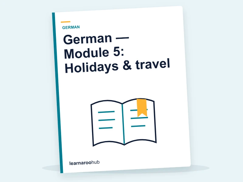 German — Module 5: Holidays & travel — e-learning module cover