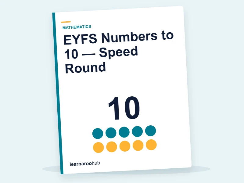 EYFS Numbers to 10 — Speed Round — quiz cover