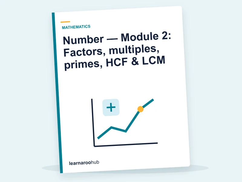 Number — Module 2: Factors, multiples, primes, HCF & LCM — e-learning module cover