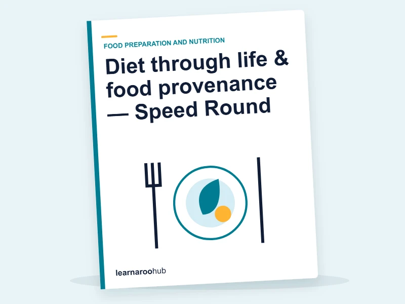 Diet through life & food provenance — Speed Round — quiz cover