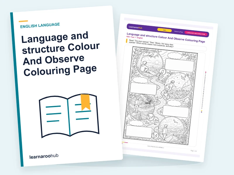 Language and structure Colour And Observe Colouring Page — colouring sheets cover