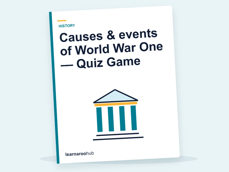 Causes & events of World War One — Quiz Game — quiz cover