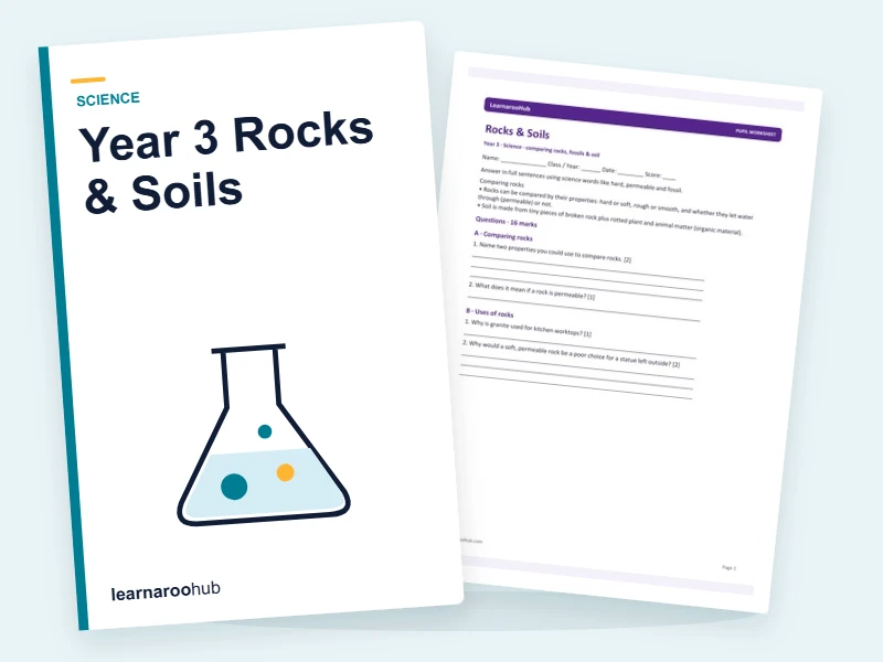 Year 3 Rocks & Soils — printable / pdf cover