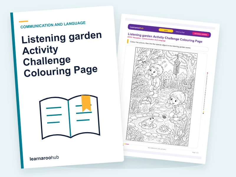 Listening garden Activity Challenge Colouring Page — colouring sheets cover