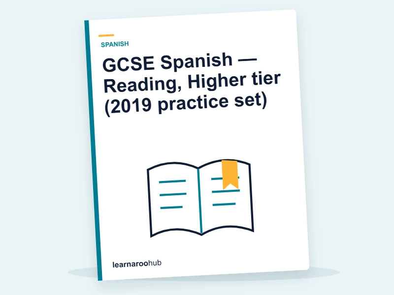 GCSE Spanish — Reading, Higher tier (2019 practice set) — mock practice paper cover