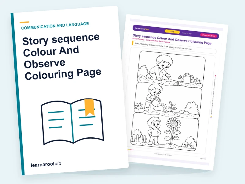 Story sequence Colour And Observe Colouring Page — colouring sheets cover