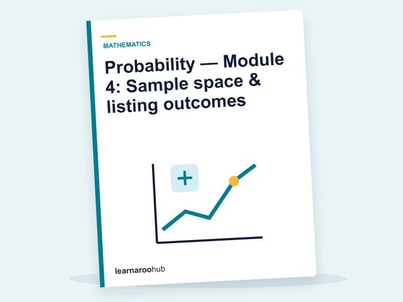 Probability — Module 4: Sample space & listing outcomes — e-learning module cover