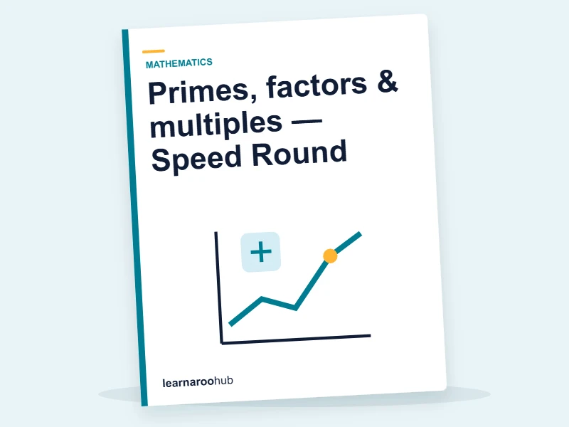 Primes, factors & multiples — Speed Round — quiz cover