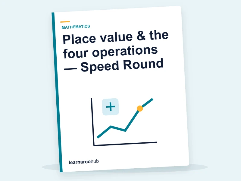 Place value & the four operations — Speed Round — quiz cover