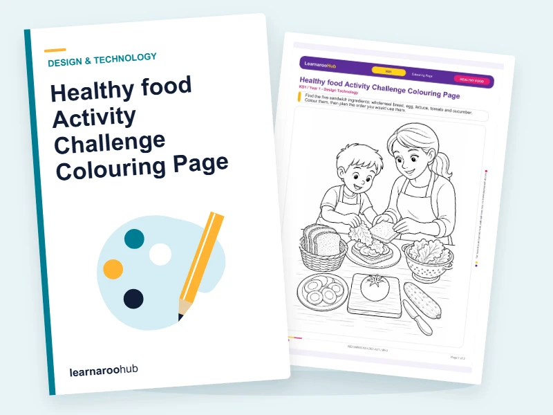 Healthy food Activity Challenge Colouring Page — colouring sheets cover
