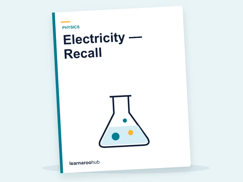 Electricity — Recall — quiz cover