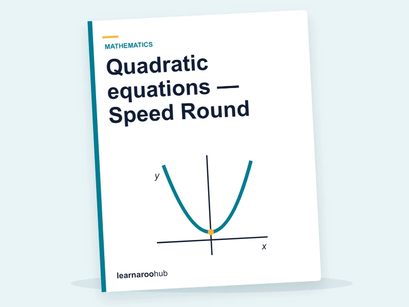Quadratic equations — Speed Round — quiz cover