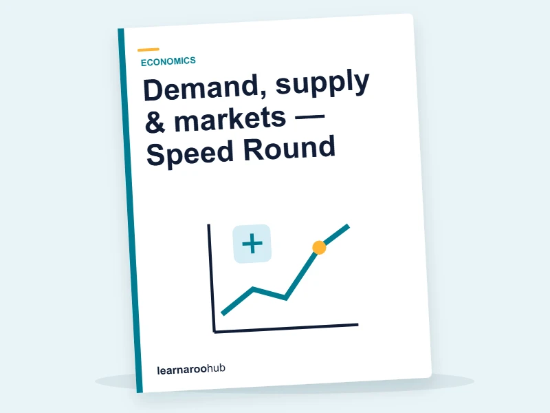 Demand, supply & markets — Speed Round — quiz cover